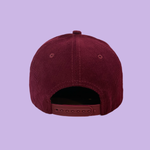 “love x kindness” Corduroy Snapback - Burgundy/Lavender