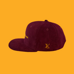 “love x kindness” Corduroy Snapback - Burgundy/Mustard