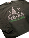 Adult “Gnomies” Forest Green Crewneck