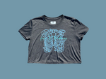 Women's Heather Grey Carbon Crop Top