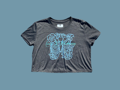 Women's Heather Grey Carbon Crop Top