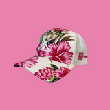 White/Pink Hawaiian Trucker Hat