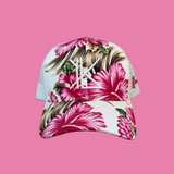 White/Pink Hawaiian Trucker Hat