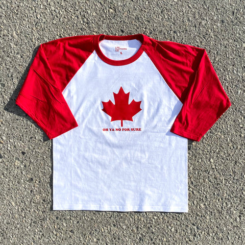 Men's Canadian Baseball Tee - White/Red