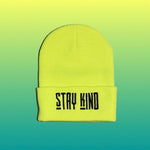 STAY KIND Cuffed Safety Yellow Toque - Black Logo
